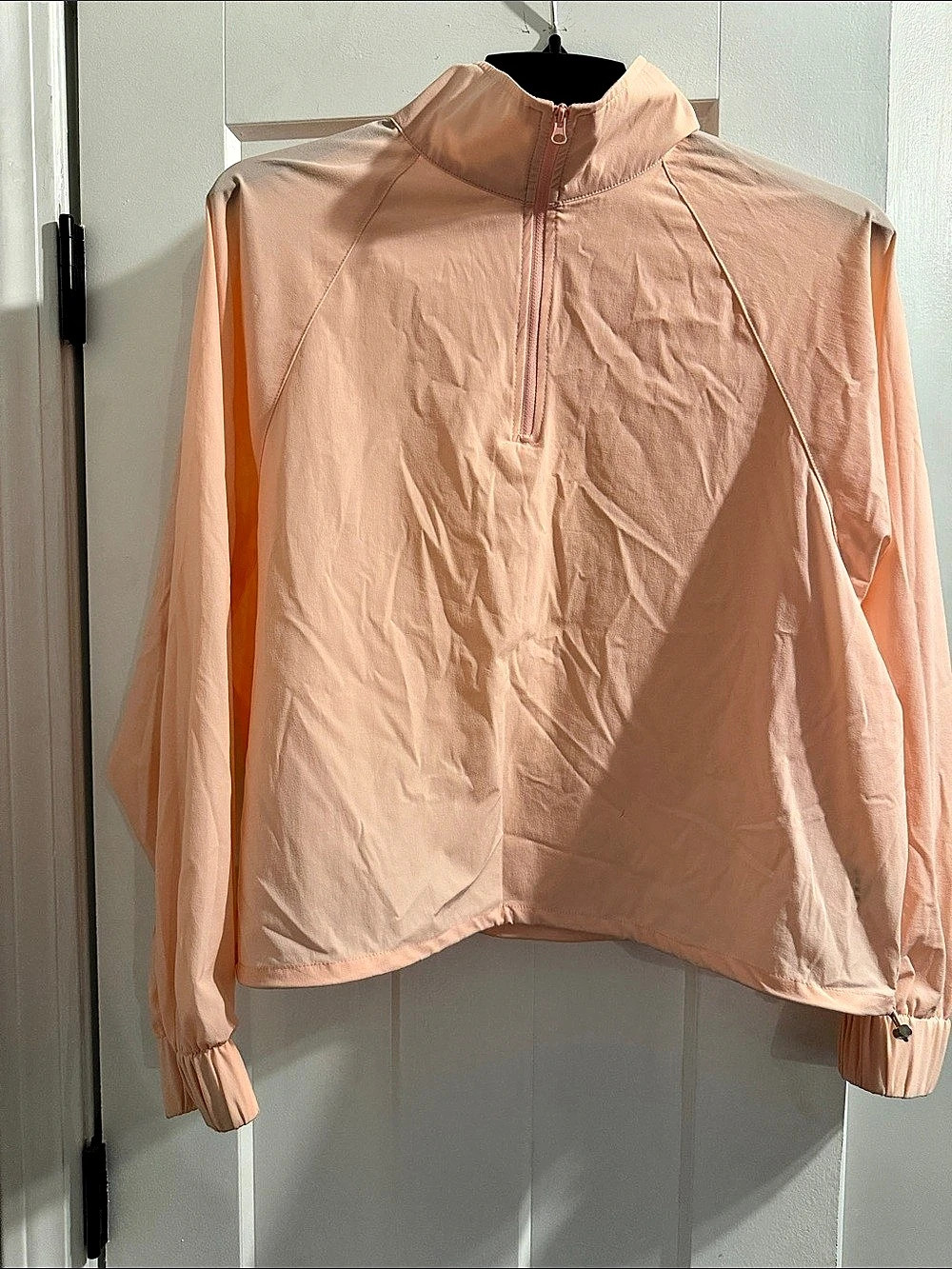 Cinch-Waist Half-Zip Running Jacket Pink